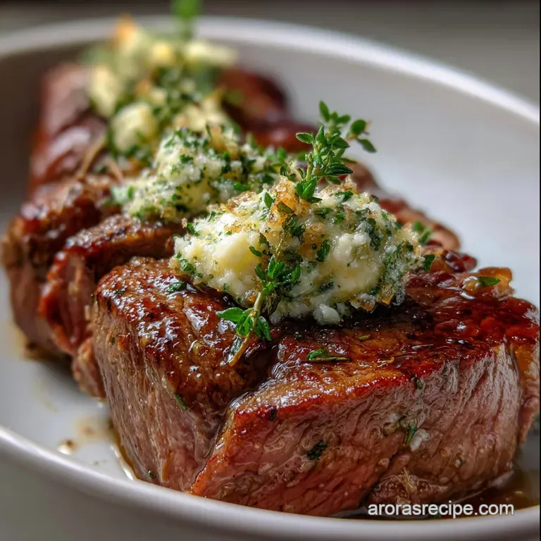 Sirloin Tip Steak with Garlic Thyme Butter