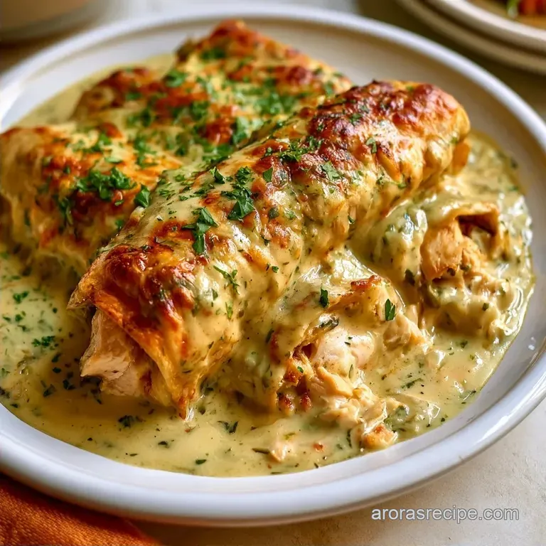 Baked Sour Cream Green Chile Chicken Enchiladas
