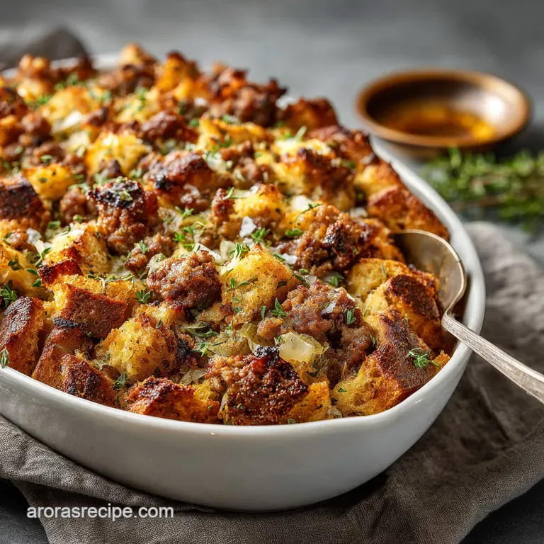 Thanksgiving Stuffing with Sourdough Sausage and Sage (Crispy Top)