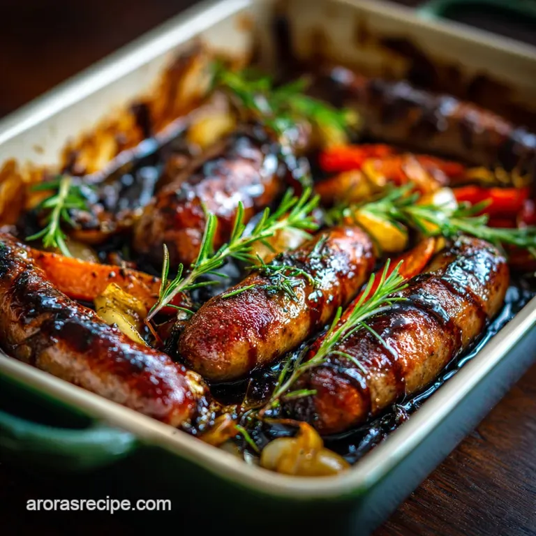 Cooking for One Speedy Sausage Traybake with Sticky Balsamic Glaze
