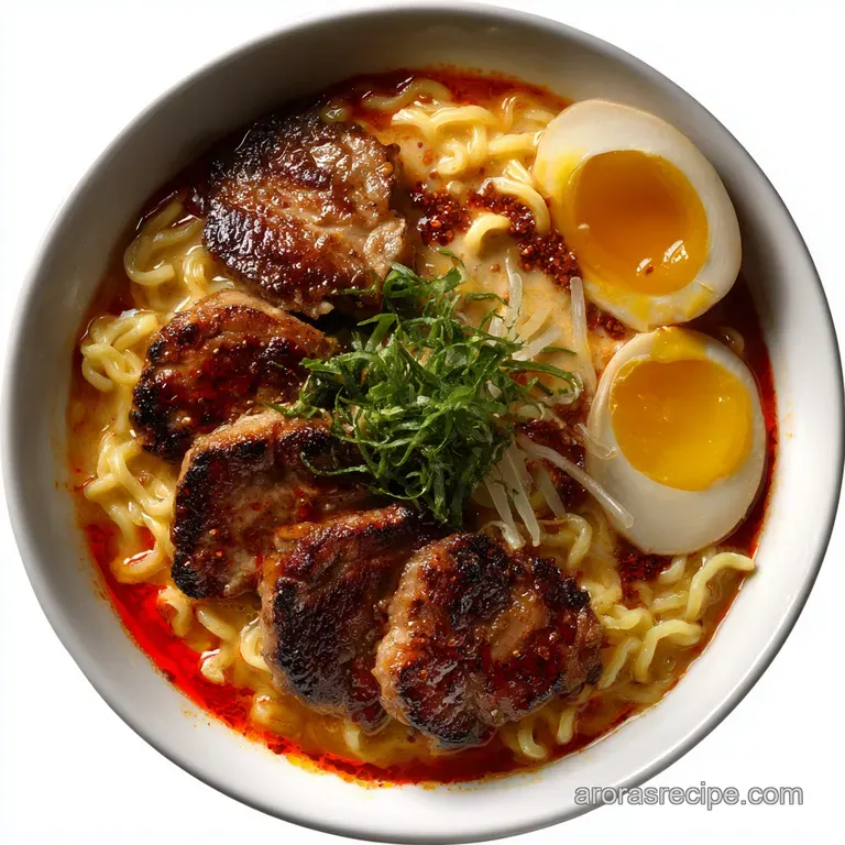 Spicy Tonkotsu Ramen the Midnight Express Rich Creamy Broth presentation