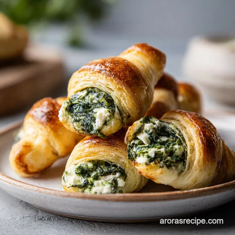 Spinach Feta Crescent Rolls: Flaky & Salty
