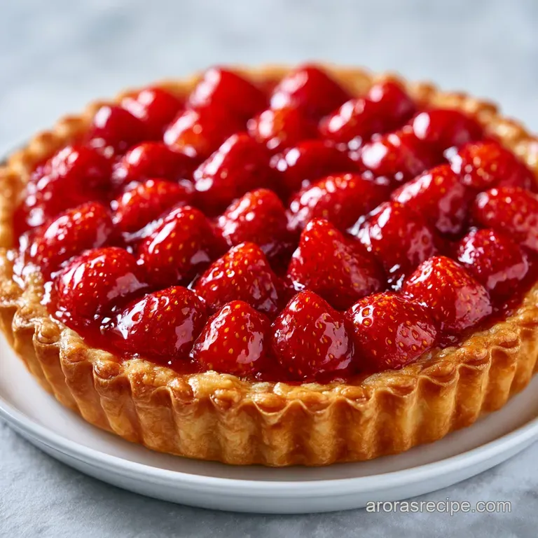 A neat slice of berry pie on a white ceramic plate, topped with a fluffy dollop of cream and a fresh mint leaf.