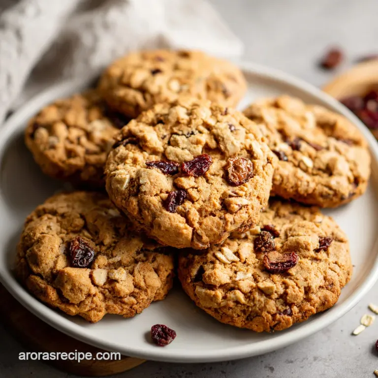 A stack of rustic cowboy cookies, showcasing their chunky texture and delightful mix of chocolate, oats, and nuts. Rustic ...
