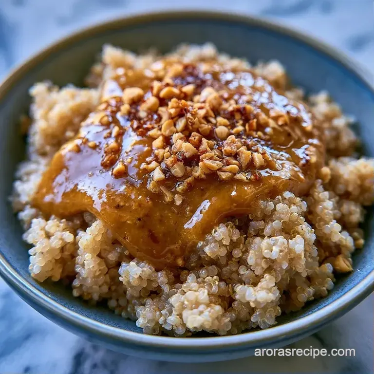 Vibrant bowl of fluffy quinoa topped with sliced radishes, crushed peanuts, and a drizzle of creamy lime dressing.