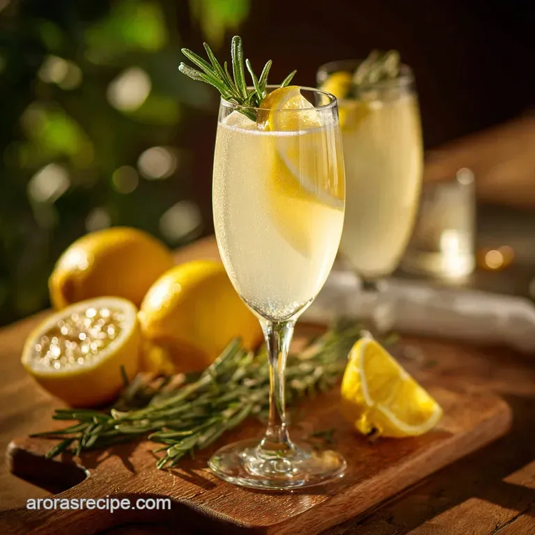 French 76 Cocktail: Crisp Vodka Champagne Recipe presentation