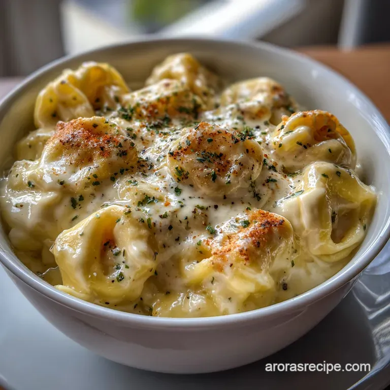 Tortellini Alfredo Sauce: Decadent Three-Cheese Perfection presentation