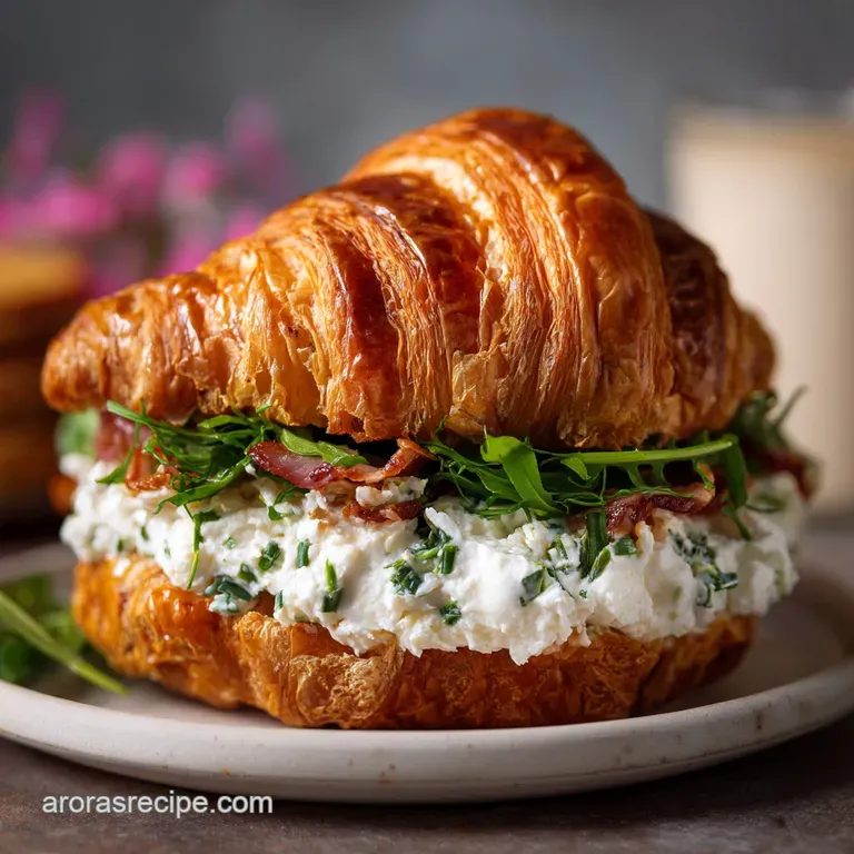 The Ultimate Croissant Breakfast Sandwich Recipe presentation