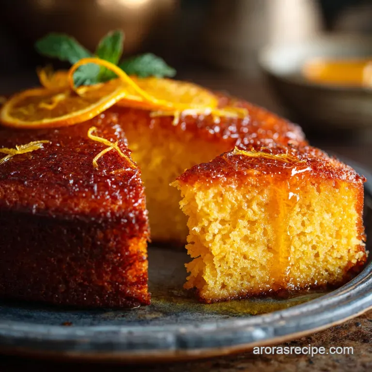 Orange Rafi Cake: the Sticky-Sweet Sultan of Citrus presentation
