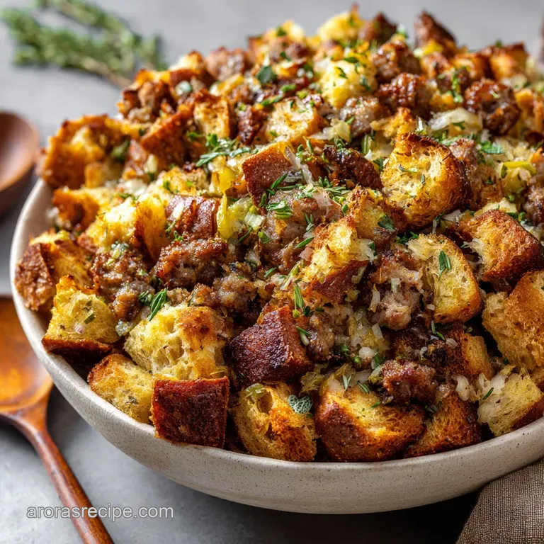 Thanksgiving Sourdough Stuffing: the Ultimate Recipe for a Crispy Crust presentation