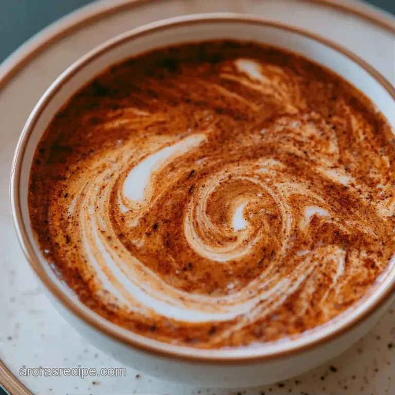 Tall glass of deep amber iced coffee atop a marble surface, accented by a cinnamon stick and fresh vanilla bean.