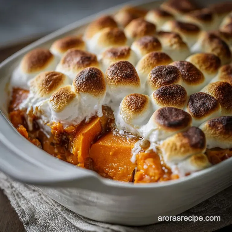 Vegan Sweet Potato Casserole with Marshmallows: the Ultimate Decadent Holiday Side presentation